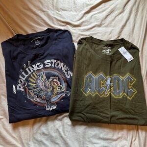 American Eagle boyfriend band tees set of 2